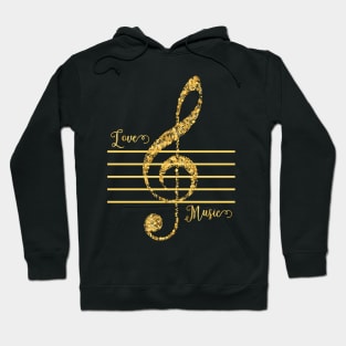 G clef,Treble clef,Love Music,musical notes.luxury style Hoodie